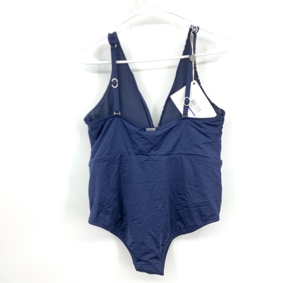 JETS Australia Women 12 Bathing Suit Plunge One Piece Swimwear Underwire Blue - Picture 4 of 9